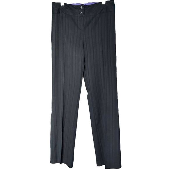 Next black pinstripe wide leg trousers career pants size 8 Long - Picture 10 of 10